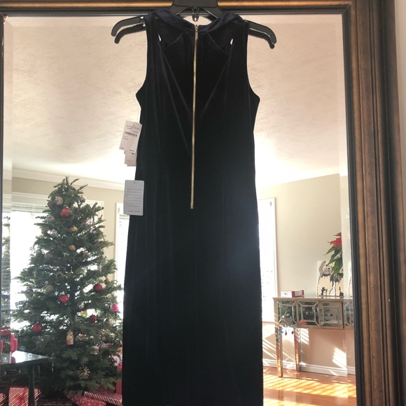 Eliza J Velvet Cutout Sheath Dress Navy 2 4 8 12 - Picture 6 of 7